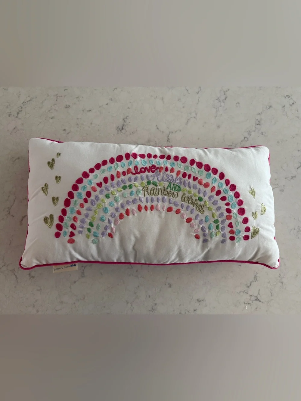 Pottery Barn Kids Rainbow Throw Pillow - like NEW!